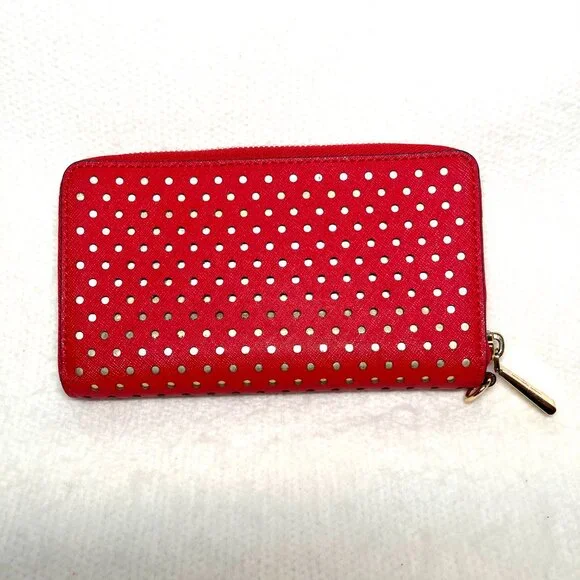 Michael Kors Red/Gold Eyelet wallet - Picture 2 of 13